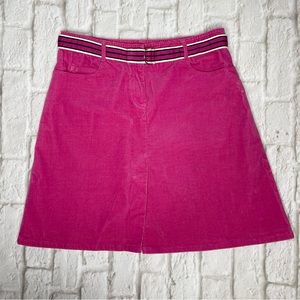 Lilly Pulitzer Corduroy Skirt Women’s 8 Pink A-line Belt Pockets Unlined Cotton